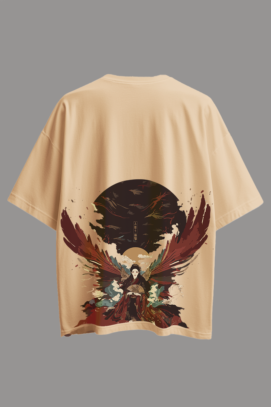 Oversized Japanese Winged Goddess Oversized  T-Shirt