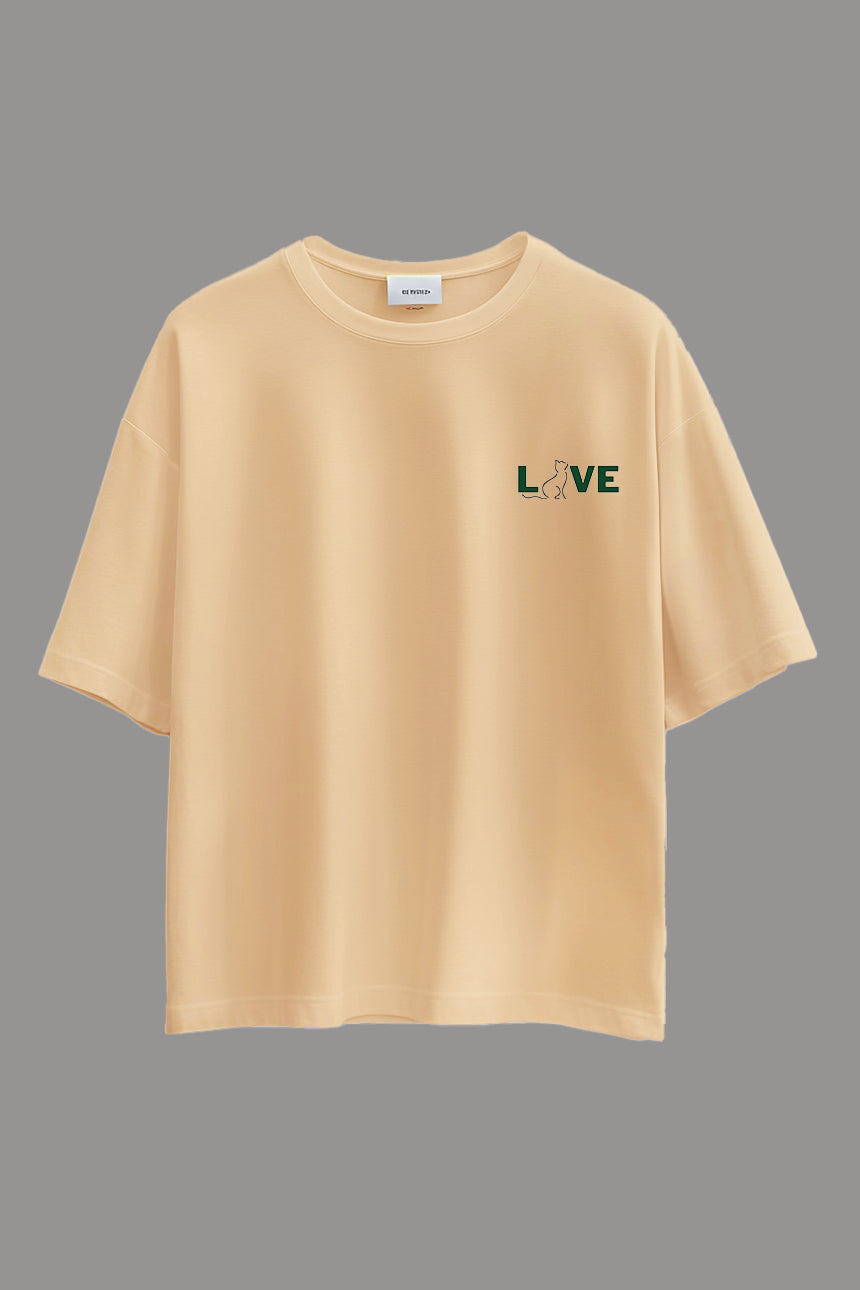 Oversized Cat Love T-Shirt