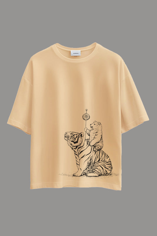 Cute Oversized Bear and Tiger T-Shirt