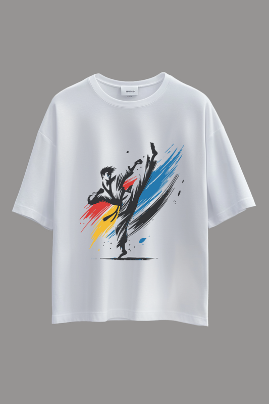 Oversized Dynamic High Kick Martial Arts T-shirt